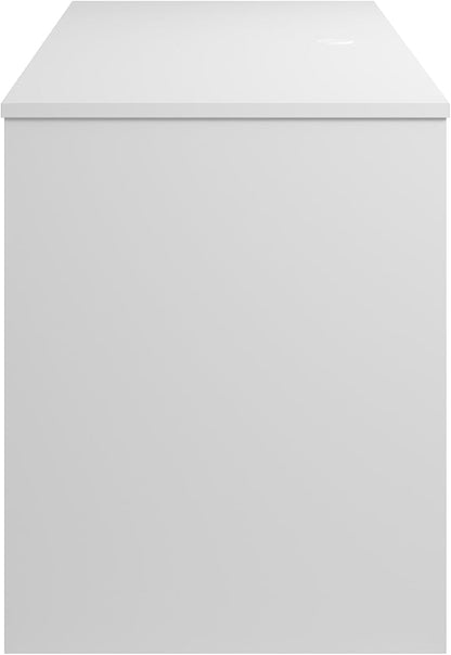 Bush Furniture Somerset 54W Office Desk with Drawer and Storage Cabinet in White | Computer Table for Home Workstation for Workspace