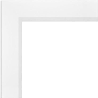 Amanti Art White Bathroom Mirror for Over Sink, 26x26 Sloped White Square Vanity Mirror, Medium Modern Contemporary Frame, Hangs Horizonally and Vertically, Bathroom Wall Decor, Beveled Edge
