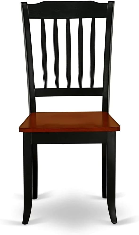 East West Furniture LGDA7-BCH-W 7 Piece Dining Room Furniture Set Consist of a Rectangle Wooden Table with Butterfly Leaf and 6 Kitchen Dining Chairs, 42x84 Inch, Black & Cherry