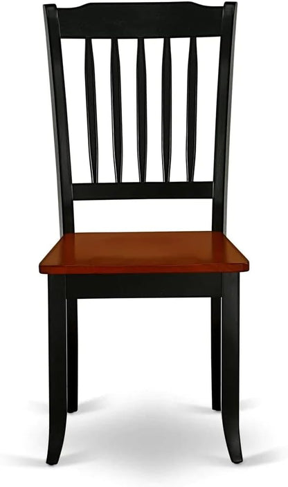 East West Furniture LGDA7-BCH-W 7 Piece Dining Room Furniture Set Consist of a Rectangle Wooden Table with Butterfly Leaf and 6 Kitchen Dining Chairs, 42x84 Inch, Black & Cherry