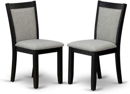East West Furniture X697MZ606-7 7 Piece Kitchen Table & Chairs Set Consist of a Rectangle Dining Room Table with X-Legs and 6 Shitake Linen Fabric Parson Chairs, 40x72 Inch, Multi-Color