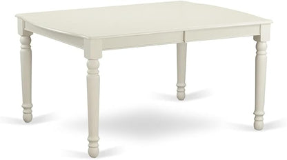 East West Furniture DOBR7-LWH-02 7 Piece Dining Table Set Consist of a Rectangle Table with Butterfly Leaf and 6 Light Beige Linen Fabric Upholstered Chairs, 42x78 Inch, Linen White