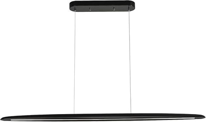 39" Wood LED Linear Pendant Light Black Linear Pendant Dinning Room Hanging Lights LED Dimmable Chandeliers 24w for Dining Room Pool Table Lights Kitchen Island Light Black