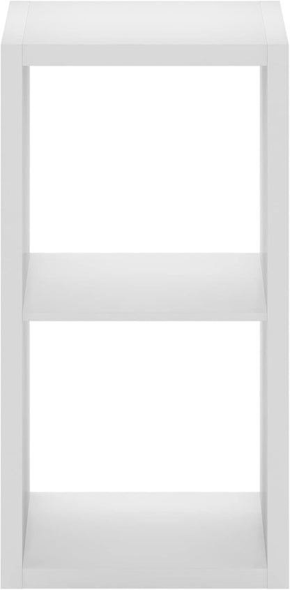 Furinno Cubicle Open Back Decorative Cube Storage Organizer, 2, White