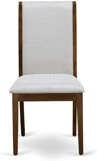 East West Furniture ANLA5-AWA-05 5 Piece Dining Table Set for Small Spaces Contains a Round Kitchen Table with Pedestal and 4 Parson Chairs, 36x36 Inch, Antique Walnut