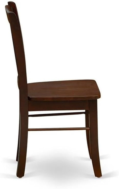 East West Furniture HLDL5-MAH-W 5 Piece Kitchen Table Set for 4 Includes a Round Dining Table with Pedestal and 4 Dining Room Chairs, 42x42 Inch, Mahogany