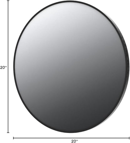 FrameWorks 20" Deluxe Contemporary Black Circular Aluminum Mirror