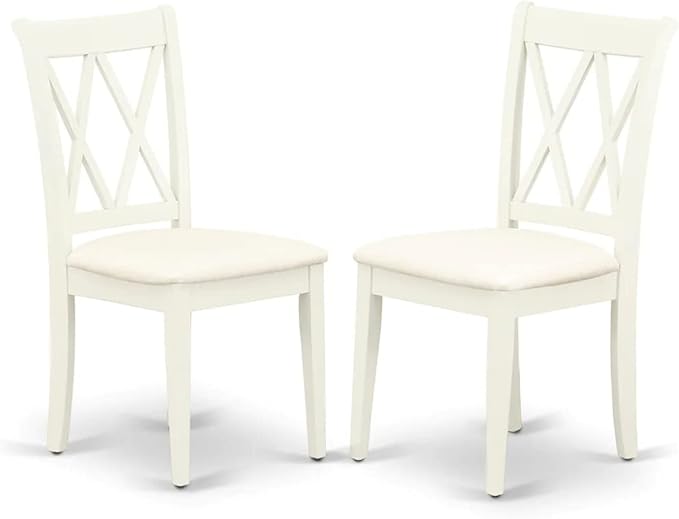 East West Furniture LGCL5-LWH-C 5 Piece Kitchen Table & Chairs Set Includes a Rectangle Dining Table with Butterfly Leaf and 4 Linen Fabric Dining Room Chairs, 42x84 Inch, Linen White