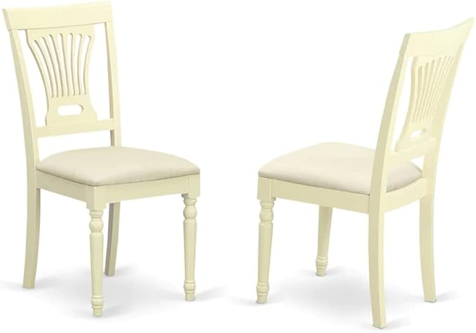 East West Furniture SUPL3-BMK-C 3 Piece Dining Table Set Contains a Round Dining Room Table with Dropleaf & Shelves and 2 Linen Fabric Upholstered Chairs, 42x42 Inch, Buttermilk & Cherry