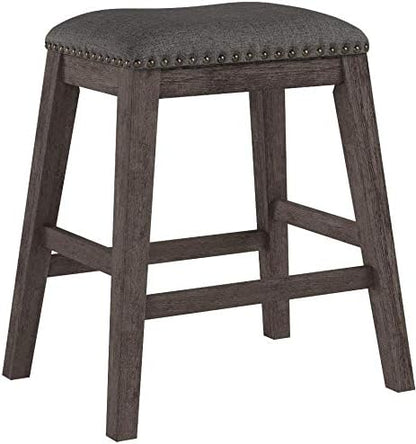 Signature Design by Ashley Caitbrook Rustic 24.4" Counter Height Upholstered Barstool, 2 Count, Gray
