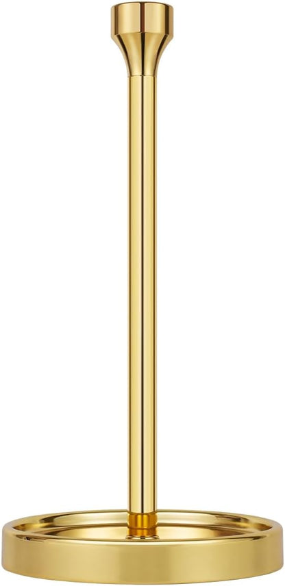 Ivilon Countertop Paper Towel Holder - Modern Bell End Minimalist Design - Color Gold Polished