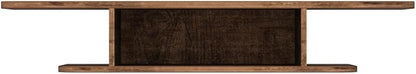 FITUEYES Floating TV Stand Wall Mounted, 2 Tier Floating Entertainment Shelf Under TV for Living Room, Rustic Brown