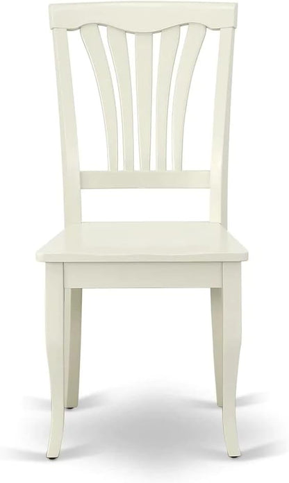 East West Furniture LGAV5-LWH-W 5 Piece Modern Dining Table Set Includes a Rectangle Wooden Table with Butterfly Leaf and 4 Dining Chairs, 42x84 Inch, Linen White