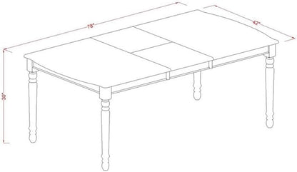 East West Furniture DODA9-MAH-W 9 Piece Dining Table Set Includes a Rectangle Dining Room Table with Butterfly Leaf and 8 Wood Seat Chairs, 42x78 Inch, Mahogany