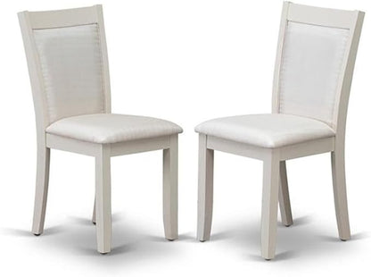 East West Furniture X097MZ001-7 7 Piece Modern Dining Table Set Consist of a Rectangle Wooden Table with X-Legs and 6 Cream Linen Fabric Parson Dining Chairs, 40x72 Inch, Multi-Color