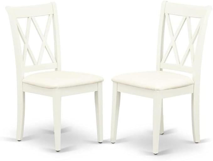 East West Furniture LGCL9-LWH-C 9 Piece Modern Dining Table Set Includes a Rectangle Wooden Table with Butterfly Leaf and 8 Linen Fabric Dining Room Chairs, 42x84 Inch, Linen White