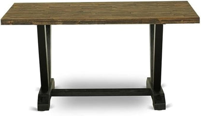 East West Furniture VT676 V-Style Modern Dining Table - a Rectangle Kitchen Table Top with Stylish Legs, 36x60 Inch, Multi-Color