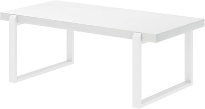 EXCEFUR Small Coffee Table, Modern Minimalist Wood and Metal Center Table for Living Room, Rustic Cocktail Tea Table for Office, White Oak, 44 Inch