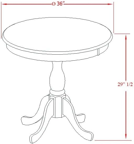 East West Furniture AMDR3-MAH-01 3 Piece Dinette Set for Small Spaces Contains a Round Kitchen Table with Pedestal and 2 Cream Linen Fabric Parson Dining Chairs, 36x36 Inch, Mahogany