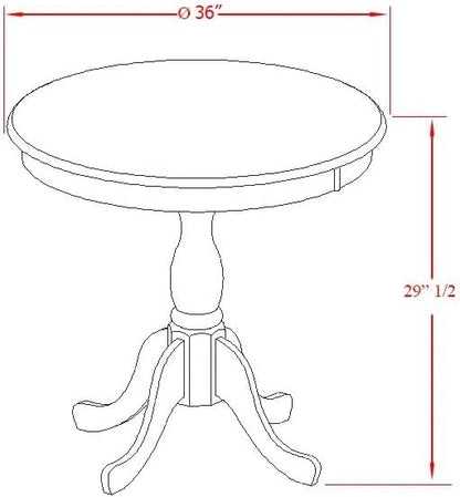 East West Furniture AMDR3-LWH-07 3 Piece Dining Table Set for Small Spaces Contains a Round Kitchen Table with Pedestal and 2 Gray Linen Fabric Upholstered Chairs, 36x36 Inch, Linen White