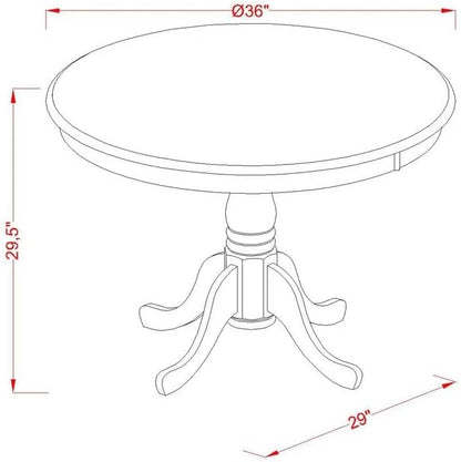 East West Furniture ANAS3-LWH-41 3 Piece Kitchen Table Set consists A Wooden Table and 2 Platinum Gray Polyester Fabric Person Chairs with Stylish Back- Linen White Finish