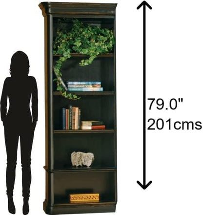 Hekman Furniture Louis Philippe Executive Left Bookcase – Traditional Distressed Wood Bookcase with Multi-Shelf Design Adjustable Shelves for Home Office Living Room & Classic Storage