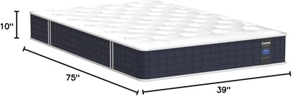 Coolvie Twin Mattress, 10 Inch Twin Size Hybrid Mattress, Individual Pocket Springs with Memory Foam, Bed in a Box, Cooler Sleep with Pressure Relief and Support