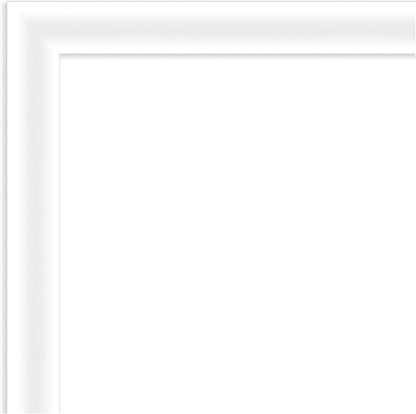 Amanti Art White Bathroom Mirror for Over Sink, 23x23 Oliver White Narrow Square Vanity Mirror, Medium Modern Wood Frame, Hangs Horizonally and Vertically, Bathroom Wall Decor, Beveled Edge