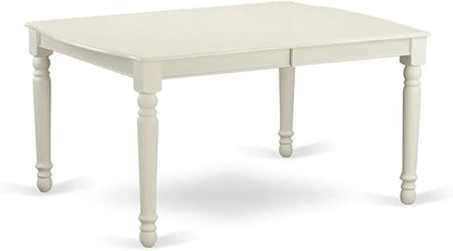 East West Furniture DODA9-LWH-13 9 Piece Dining Table Set Includes a Rectangle Kitchen Table with Butterfly Leaf and 8 Polyester Fabric Chairs, Linen White