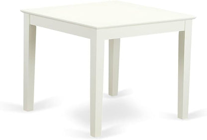 East West Furniture OXSI5-LWH-15 5 Piece Dining Table Set for 4 Includes a Square Kitchen Table and 4 Baby Blue Linen Fabric Upholstered Parson Chairs, 36x36 Inch, Linen White