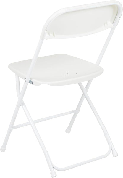 Flash Furniture Hercules Series Plastic Folding Chair - White - 650LB Weight Capacity Comfortable Event Chair - Lightweight Folding Chair