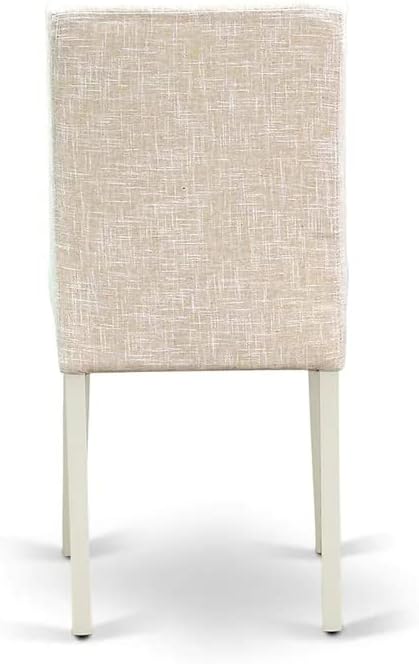 East West Furniture VAAB9-LWH-02 9 Piece Dining Room Set Includes an Oval Wooden Table with Butterfly Leaf and 8 Light Beige Linen Fabric Parson Dining Chairs, 40x76 Inch, Linen White