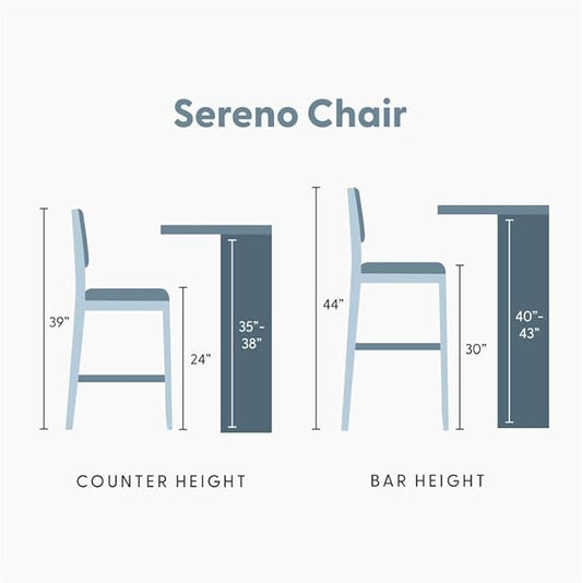 Plank+Beam Sereno Bar Stool, 30", Set of 2, Sturdy Wood Modern Kitchen Bar Height Stool, Upholstered Cushion Bar Chair with Back, Antique White/Ivory