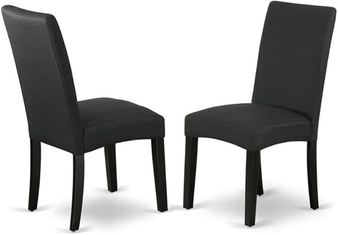 East West Furniture X627DR124-6 6 Piece Dining Table Set Contains a Rectangle Wooden Table with X-Legs and 4 Black Color Linen Fabric Parson Chairs with a Bench, 40x72 Inch, Multi-Color