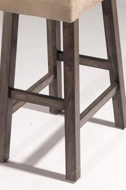Hillsdale Furniture Saddle Backless, Rustic Gray Bar Stool