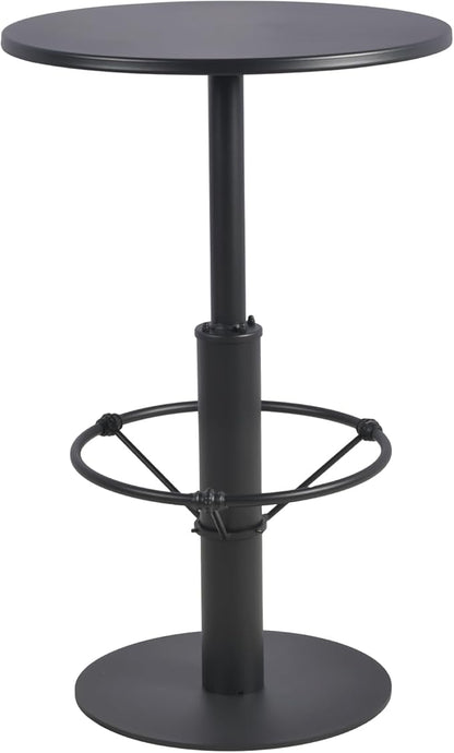 LOKKHAN 37.4" Tall High-top Table-Rustic Industrial Bar Table-23.6" Dia Round Metal Bar Height Standing Pub Table-Dining Room Bistro Table-Cocktail Table (Matte Black)