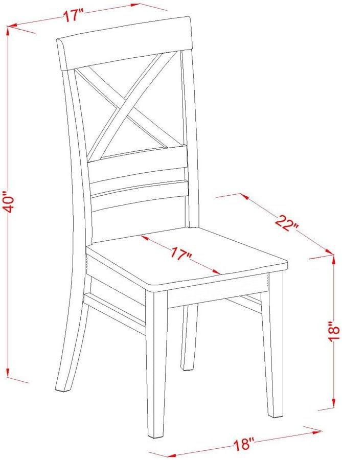 East West Furniture QUIN5-WHI-W 5 Piece Dining Room Table Set Includes a Rectangle Kitchen Table with Butterfly Leaf and 4 Dining Chairs, 40x78 Inch, Buttermilk & Cherry