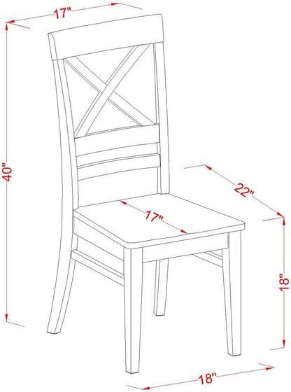 East West Furniture QUIN5-WHI-W 5 Piece Dining Room Table Set Includes a Rectangle Kitchen Table with Butterfly Leaf and 4 Dining Chairs, 40x78 Inch, Buttermilk & Cherry