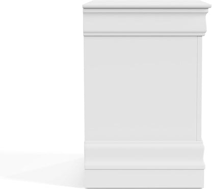Furniture of America Arabella Traditional Solid Wood Nightstands Set of 2, Bedside Table with Drawers and Antique Nickle Handles, No Assembly Wooden Night Stands for Bedrooms, Guest Room, Dorm, White