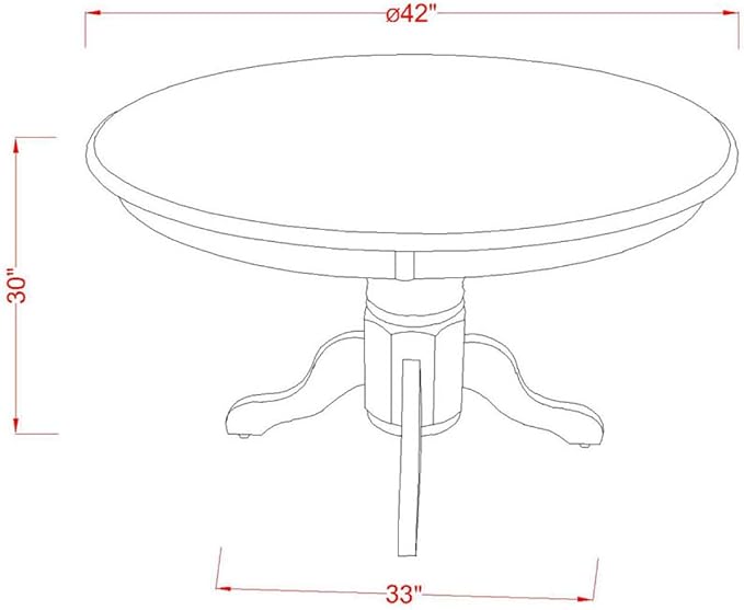 East West Furniture SHEN5-LWH-06 5 Piece Kitchen Table Set Includes a Round Dining Room Table with Pedestal and 4 Dark Shitake Linen Fabric Upholstered Chairs, 42x42 Inch, Linen White