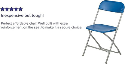 Flash Furniture Hercules™ Series Plastic Folding Chair - Blue - 2 Pack 650LB Weight Capacity Comfortable Event Chair-Lightweight Folding Chair