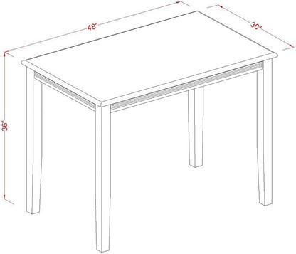 East West Furniture YAPB3-OAK-W 3 Piece Kitchen Counter Height Dining Table Set Contains a Rectangle Dining Room Table and 2 Wooden Seat Chairs, 30x48 Inch, Oak