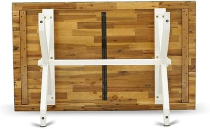 East West Furniture XT076 X-Style Kitchen Table - a Rectangle Dining Table Top with Stylish Legs, 36x60 Inch, Multi-Color