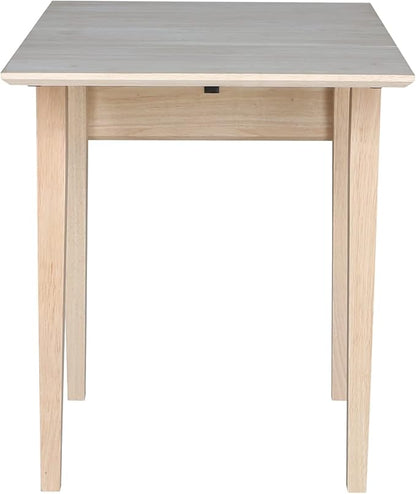Solid Wood Small Drop Leaf Dining Table in Sturdy Parawood, Dual Drop Leaf Table with 9" Drop Leaf on Each Side, 36"W x 22"D x 29"H, Floor to Apron 26.5 Inches, Easy Assembly, Unfinished