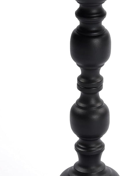 Drink Table for Small Spaces, Martini Table Cocktail Tables Drink Stand, Modern Small Side Pedestal Table, Accent End Metal Round Coffee Table for Living Room, Bedroom, Patio, Bar, Black