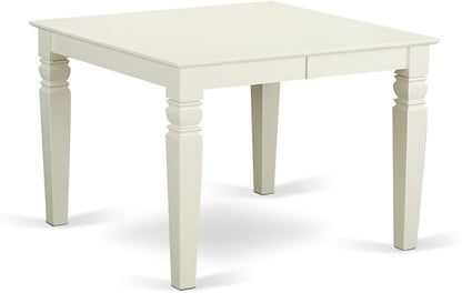 East West Furniture WEIP5-LWH-W 5 Piece Dining Set Includes a Rectangle Dining Table with Butterfly Leaf and 4 Kitchen Chairs, 42x60 Inch, Linen White