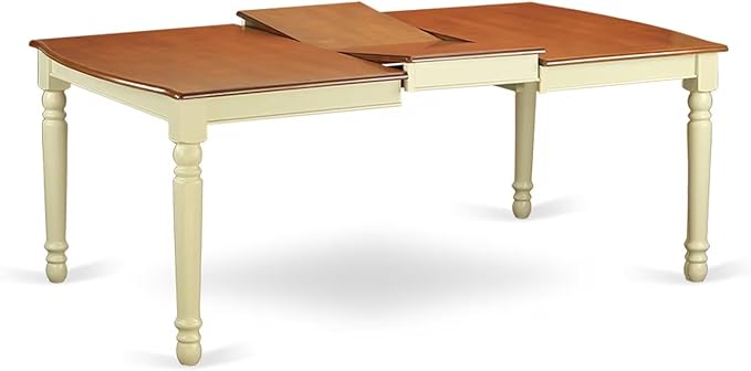 East West Furniture DOAN5-WHI-W 5 Piece Kitchen Table Set for 4 Includes a Rectangle Dining Room Table with Butterfly Leaf and 4 Dining Chairs, 42x78 Inch, Buttermilk & Cherry