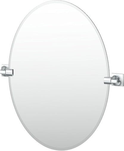 Gatco 5589 Waterline Frameless Oval Mirror, 26.5 Inch, Chrome