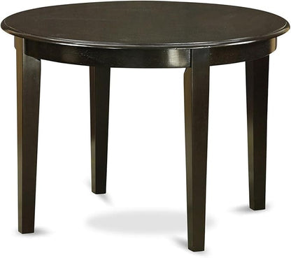 East West Furniture BOAN3-CAP-C 3 Piece Kitchen Table Set for Small Spaces Contains a Round Dining Table and 2 Linen Fabric Dining Room Chairs, 42x42 Inch, Cappuccino