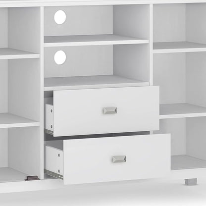 SIMPLIHOME Artisan SOLID WOOD 53 Inch Wide Contemporary TV Media Stand in White for TVs up to 60 Inches, For the Living Room and Entertainment Center